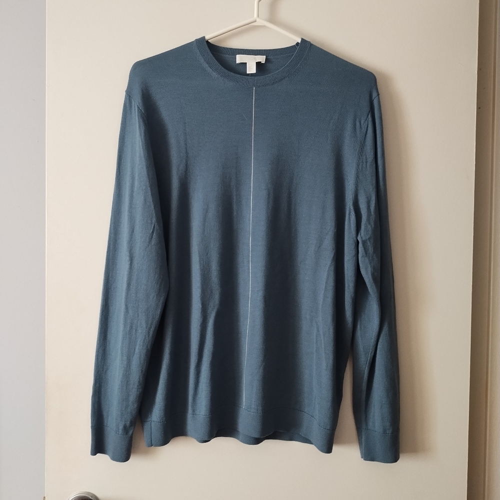 COS Light Blue Fine Merino Wool Crew Sweater M